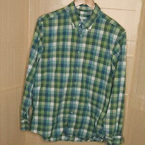 Southern Tide Mens Tailored Fit Green Plaid Long Sleeve Button Down Large